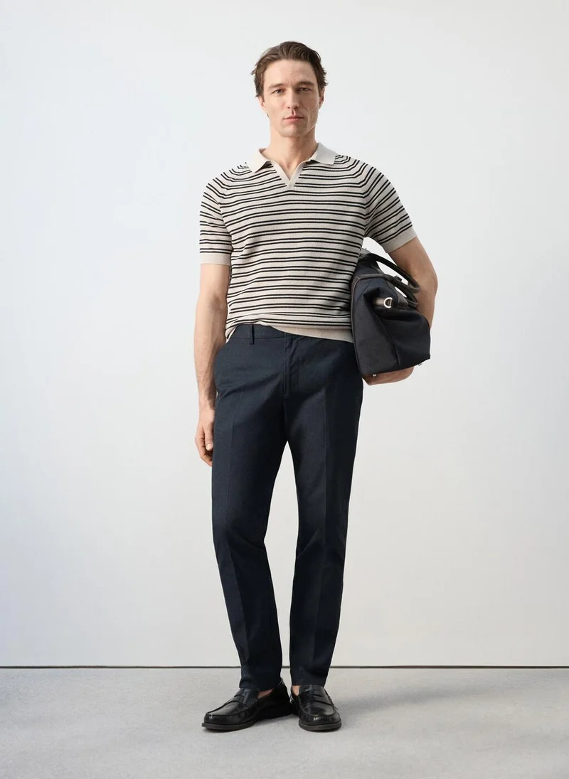 Mango Man  100% cotton twill slim fit trousers for Men | Best Price UAE