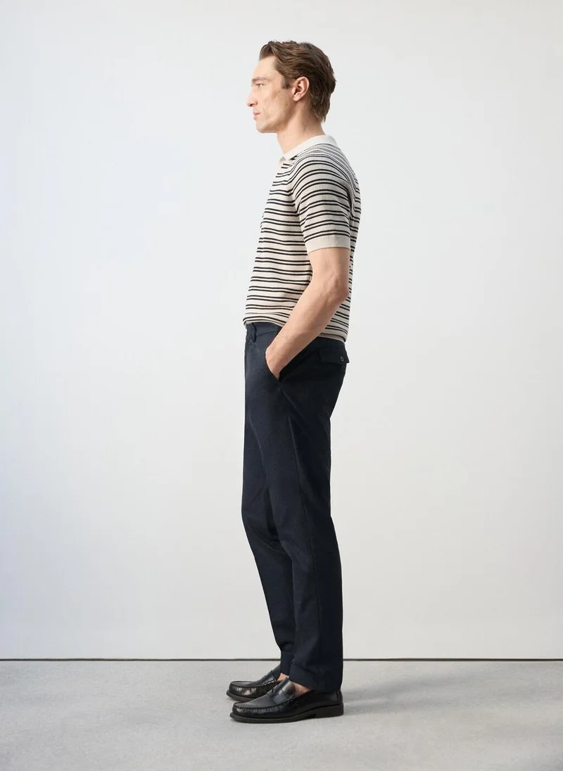Mango Man  100% cotton twill slim fit trousers for Men | Best Price UAE