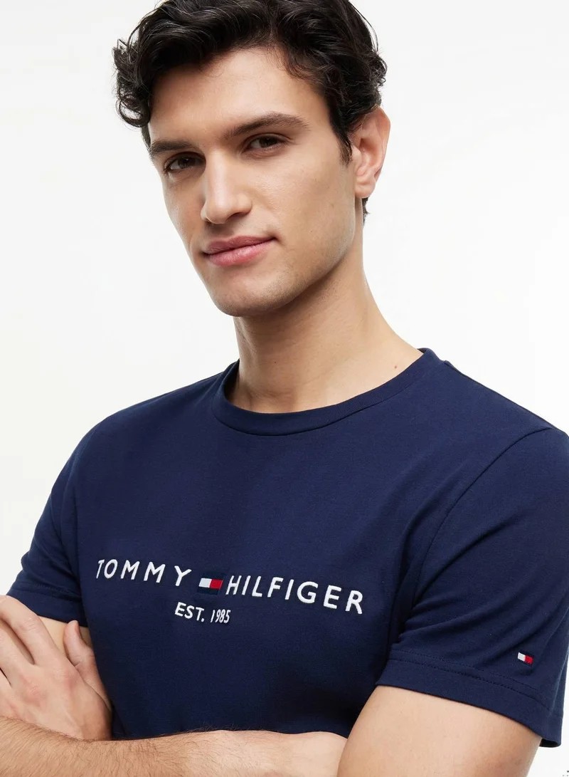 Logo Embroidery Slim Jersey T-Shirt