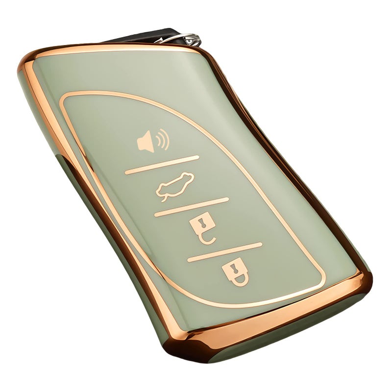 Cacacar Key Fob Cover for Lexus RX ES UX NX GX is LS Premium Soft TPU Full Cover Protection Key Fob Case Smart Remote Key Holder Green