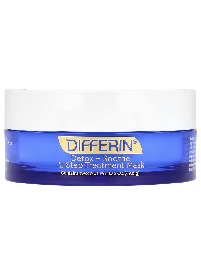 differin Differin, Detox + Soothe, 2-Step Treatment Beauty Mask, 1.75 oz (49.6 g)  - Image 1