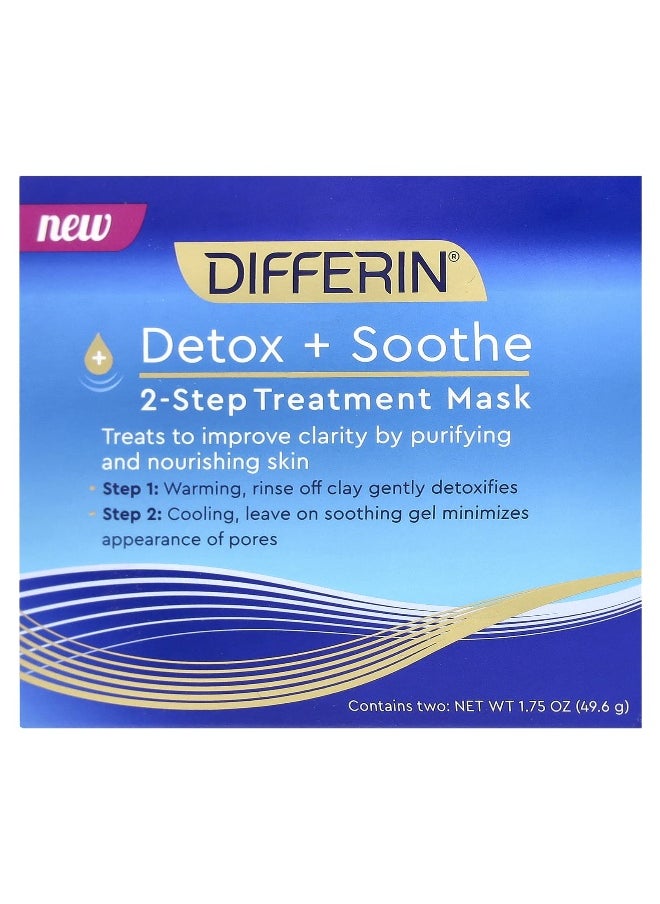 differin Differin, Detox + Soothe, 2-Step Treatment Beauty Mask, 1.75 oz (49.6 g)  - Image 2
