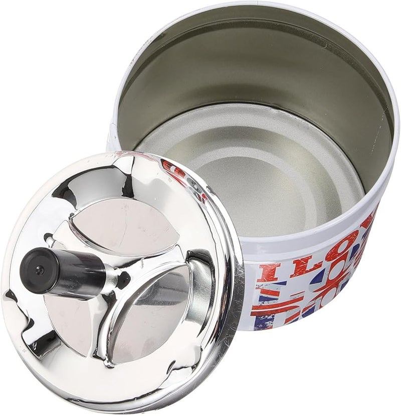 مطفأة سجائر معدنية مقاومة للرياح بغطاء مع فلتر مانع للدخان لحامل الرماد للاستخدام الداخلي في المنزل والمكتب - Image 1