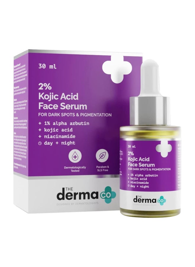THE derma Co - 2% Kojic Acid Face Serum With 1% Alpha Arbutin And Niacinamide For Dark Spots And Pigmentation, 30ml - Image 1