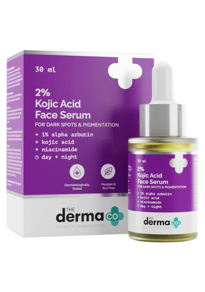 THE derma Co سيروم الوجه 2% حمض كوجيك مع 1% ألفا أربوتين ونياسيناميد للبقع الداكنة والتصبغات، 30 مل - Image 1