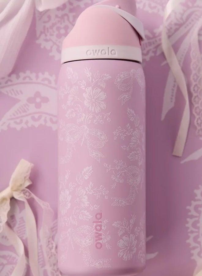 Owala （Ribbon Toile 32OZ）FreeSip Insulated Stainless Steel Water Bottle with Straw for Sports, Travel, and School BPA-Free Sports Water Bottle - Image 3