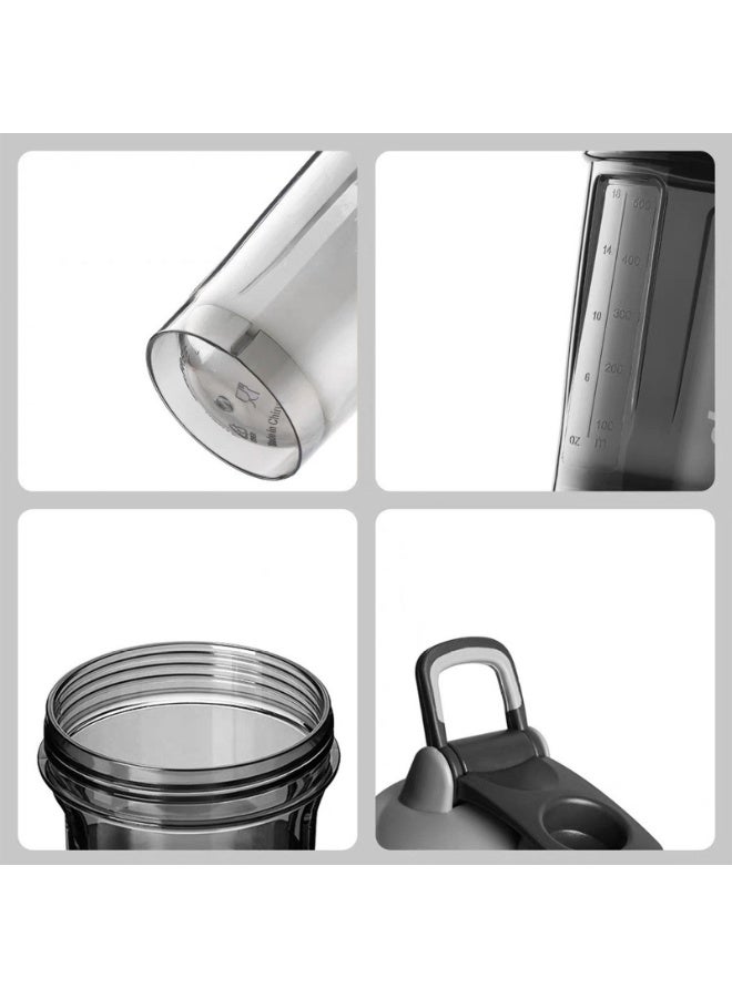 2 حزمة 600 مل زجاجات البروتين شاكر خلاطات البروتين، BPA-خالية شاكر البروتين خلاط أكواب المياه مع 304 الفولاذ المقاوم للصدأ خلط الكرات، زجاجات مياه التسرب للصالة الرياضية للصالة الرياضية، التمرين - Image 2