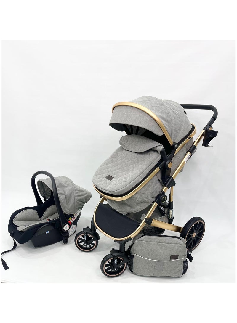 بورباي عربة أطفال بورباي 4‑في‑1 – من عربة إلى كرسي هزاز، حاملة مريحة، وحقيبة الأم - Image 2