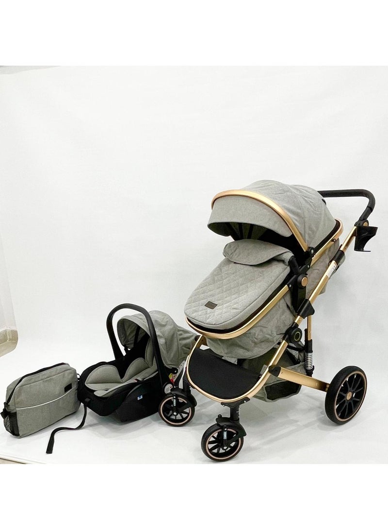 بورباي عربة أطفال بورباي 4‑في‑1 – من عربة إلى كرسي هزاز، حاملة مريحة، وحقيبة الأم - Image 3
