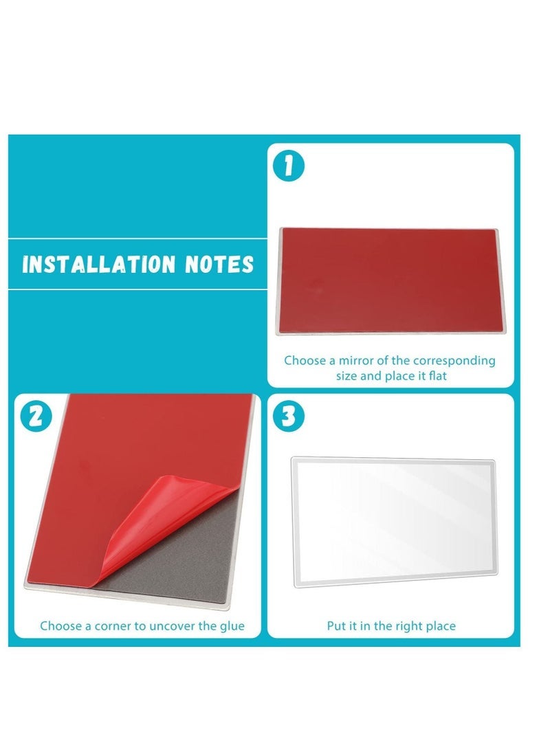 SYOSI 2 Pieces Car Visor Mirrors Makeup Mirror for Car Visor Stick on Car Vanity Mirror Sun-Shading Cosmetic Mirror Large Stainless Steel Wife Girlfriend Make Up in Car 5.91 x 3.15 Inch and 4.33 x 2.36 Inch - Image 5