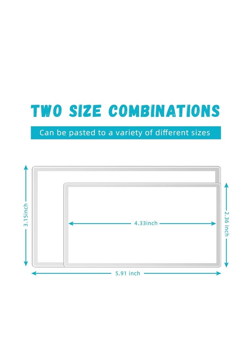 SYOSI 2 Pieces Car Visor Mirrors Makeup Mirror for Car Visor Stick on Car Vanity Mirror Sun-Shading Cosmetic Mirror Large Stainless Steel Wife Girlfriend Make Up in Car 5.91 x 3.15 Inch and 4.33 x 2.36 Inch - Image 2