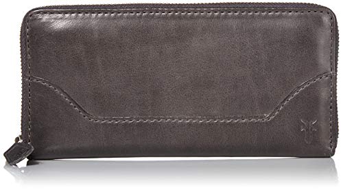 Frye Women's Melissa Zip Around Leather Wallet, Stylist Purse with Card Holder & Pockets, Carbon, One Size - Image 1