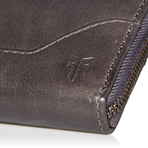 Frye Women's Melissa Zip Around Leather Wallet, Stylist Purse with Card Holder & Pockets, Carbon, One Size - Image 3