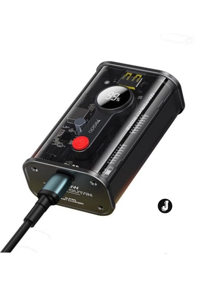 JAJEEK Power Bank 10000mAh – High-Capacity Portable Charger for Smartphones, Tablets, and More – Sleek Black Design - Image 1