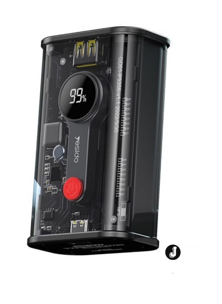 JAJEEK Power Bank 10000mAh – High-Capacity Portable Charger for Smartphones, Tablets, and More – Sleek Black Design - Image 2