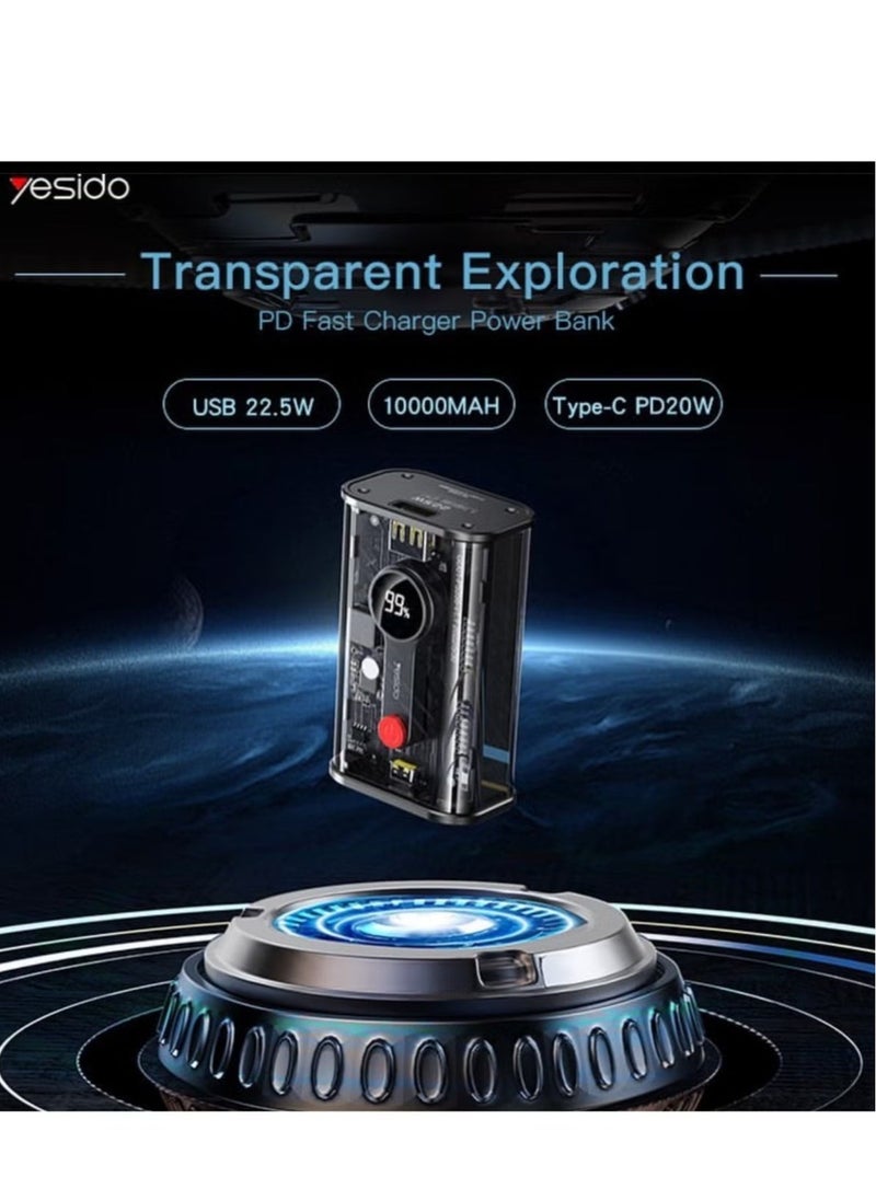 JAJEEK Power Bank 10000mAh – High-Capacity Portable Charger for Smartphones, Tablets, and More – Sleek Black Design - Image 3