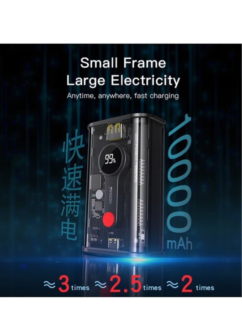 JAJEEK Power Bank 10000mAh – High-Capacity Portable Charger for Smartphones, Tablets, and More – Sleek Black Design - Image 4