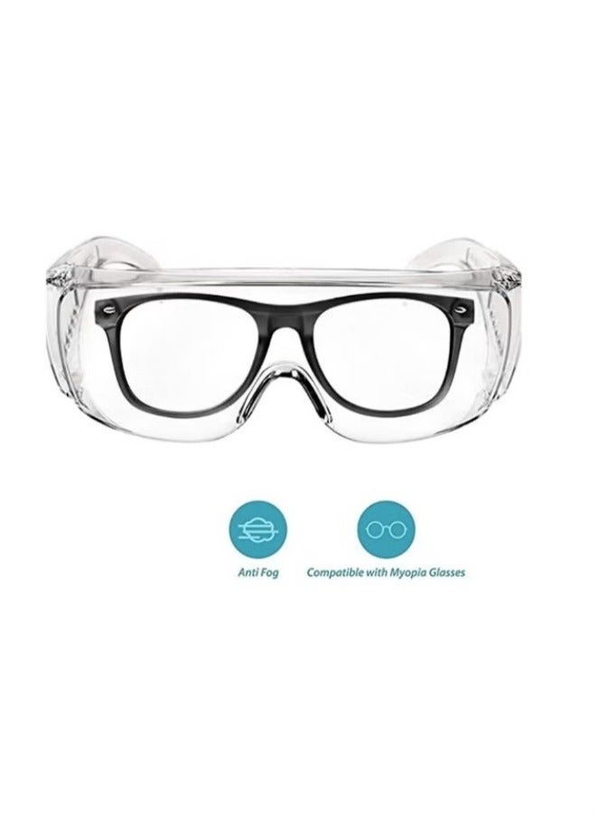 Anti Fog Safety Glasses, Safety Goggles Over Eyeglasses Pack of 3, Anti Dust Impact Scratch Resistant Splash Proof Chemical Clear Lens Wrap Around Eye Protection for Nurses Workers Architect etc - Image 2