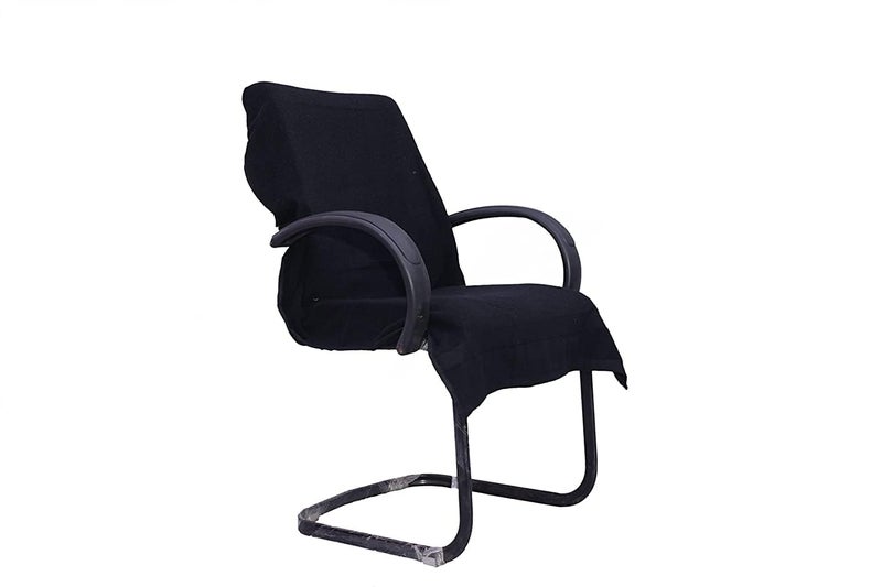 DRYHUG Towels for Office | Boss Chair Cover Towel | 70X140 cms | 550 GSM (BLACK, Set of 1pcs) - Image 1