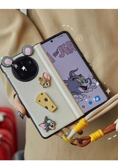 HUAWEI MATEX3 Mobile Phone Case Folding Screen All-inclusive Folding Protective Case Tom and Jerry Back Shell + Shell Membrane Integrated Front Shell + Handheld