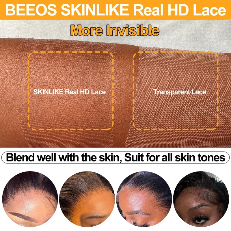 BEEOS Body Wave 2x6 SKINLIKE Real HD Lace Closure, 0.10mm Ultra-thin Invisible Lace Pre-Plucked Bleached Knots Natural Black Human Hair 18 Inch - Image 4