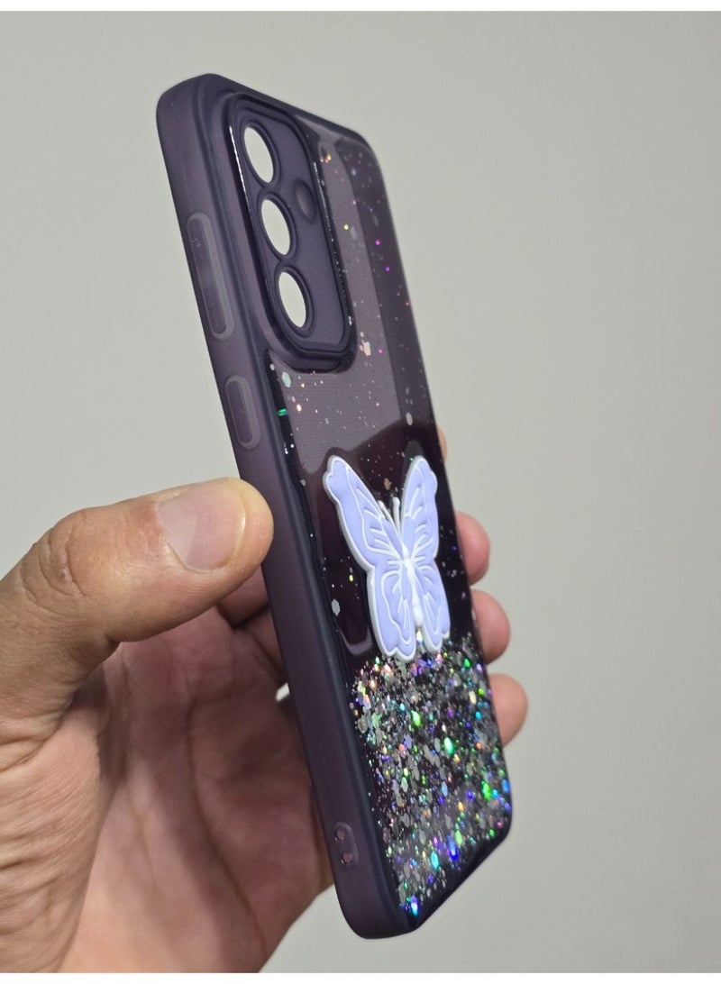 غطاء خلفي عليه فراشة متوافق مع هاتف سامسونج جلاكسي A56 - Image 2