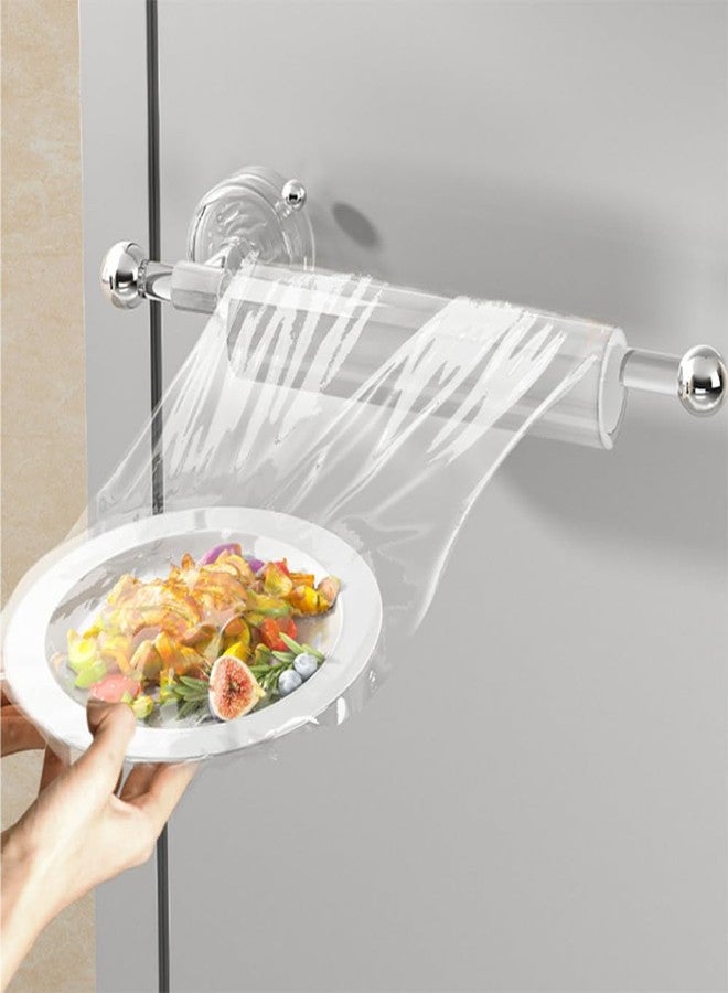 Cciphy Adjustable Self Adhesive Paper Towel Holder Under Cabinet, Suction Cup Paper Towel Holder, Wall Mount Paper Roll Dispense Hook Organizer Storage Holder (Transparent) - Image 5