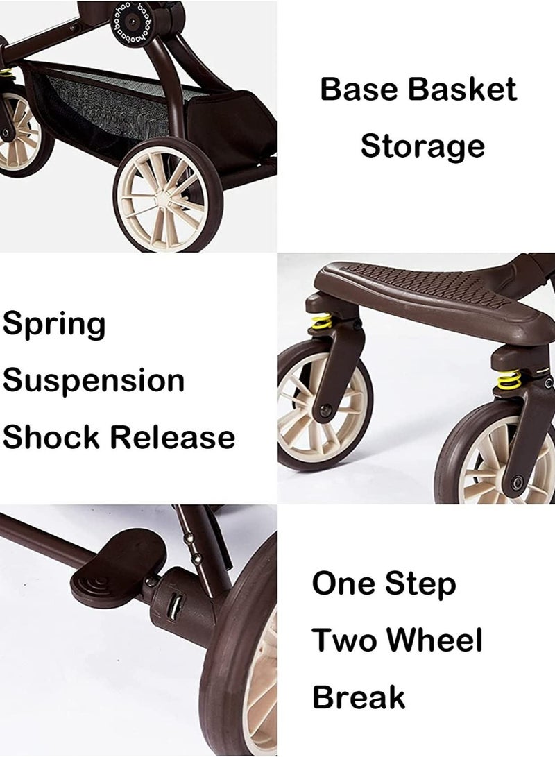GT-Wheel Baby Walking Gadget Lightweight Foldable Baby Walking Car Two-Way Stroller Reclining Children Baby Stroller (V13 AnimalBlack) - Image 5