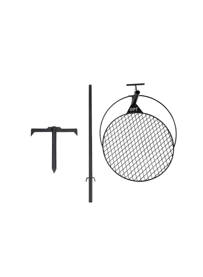 دي بي تي شبك شواء للأماكن المفتوحة، قنارة ستانلس ستيل، اسود، مقاس 48*86 سم - Image 2