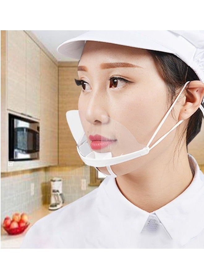GMORO 10 Pcs Plastic Mask, Smile Transparent Mask, Anti-Fog Sanitary,Reusable, Women's Transparent Face Guard Skin Care, for Commercial Restaurant, Hotel Waiter, Chef, Beauty Salons  - Image 4