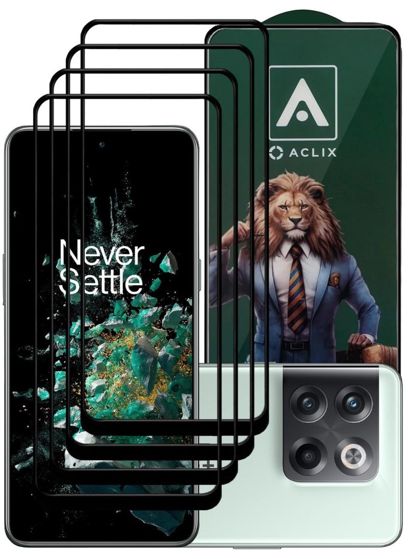 ACLIX 4 Pieces Antistatic ESD Dustproof Premium Quality High Definition Tempered Glass Screen Protector Designed For OnePlus 10T - Image 1