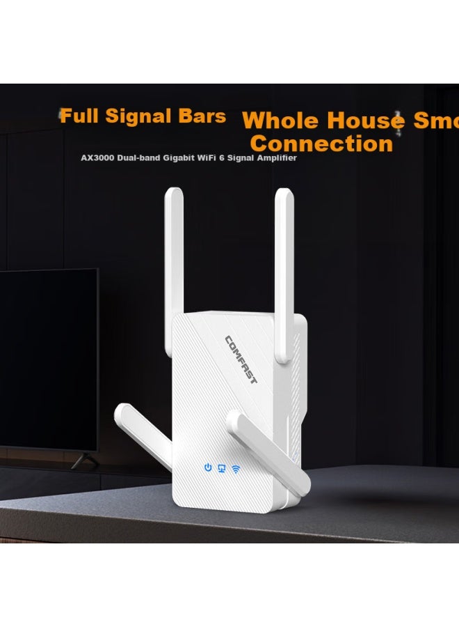 comfast كومفاست Cf-Xr185 V2 معزز إشارة واي فاي مزدوج النطاق AX3000 منفذ إيثرنت جيجابت جهاز توجيه لاسلكي موسع إشارة الشبكة مكرر AP - Image 1