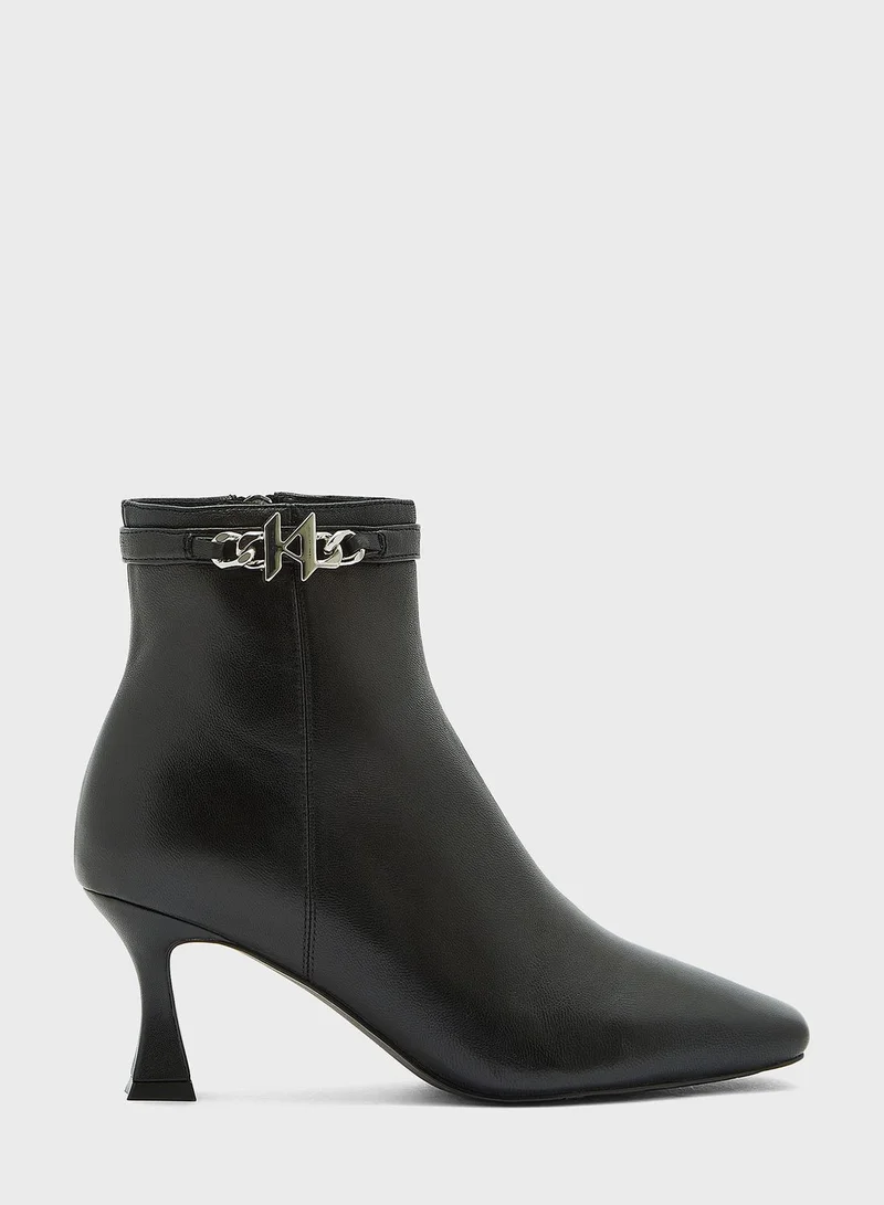 Karl Lagerfeld Panache Mid Heel Ankle Boots