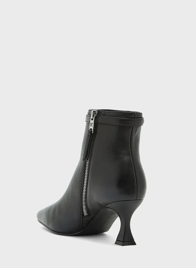 Karl Lagerfeld Panache Mid Heel Ankle Boots