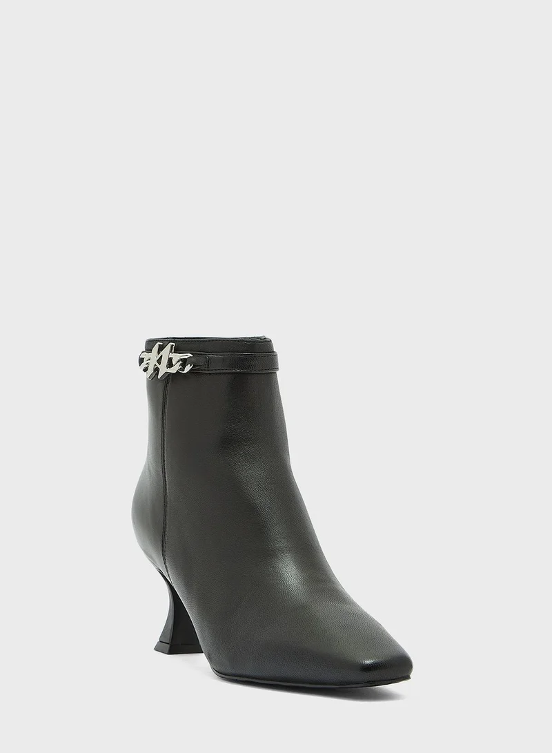 Karl Lagerfeld Panache Mid Heel Ankle Boots