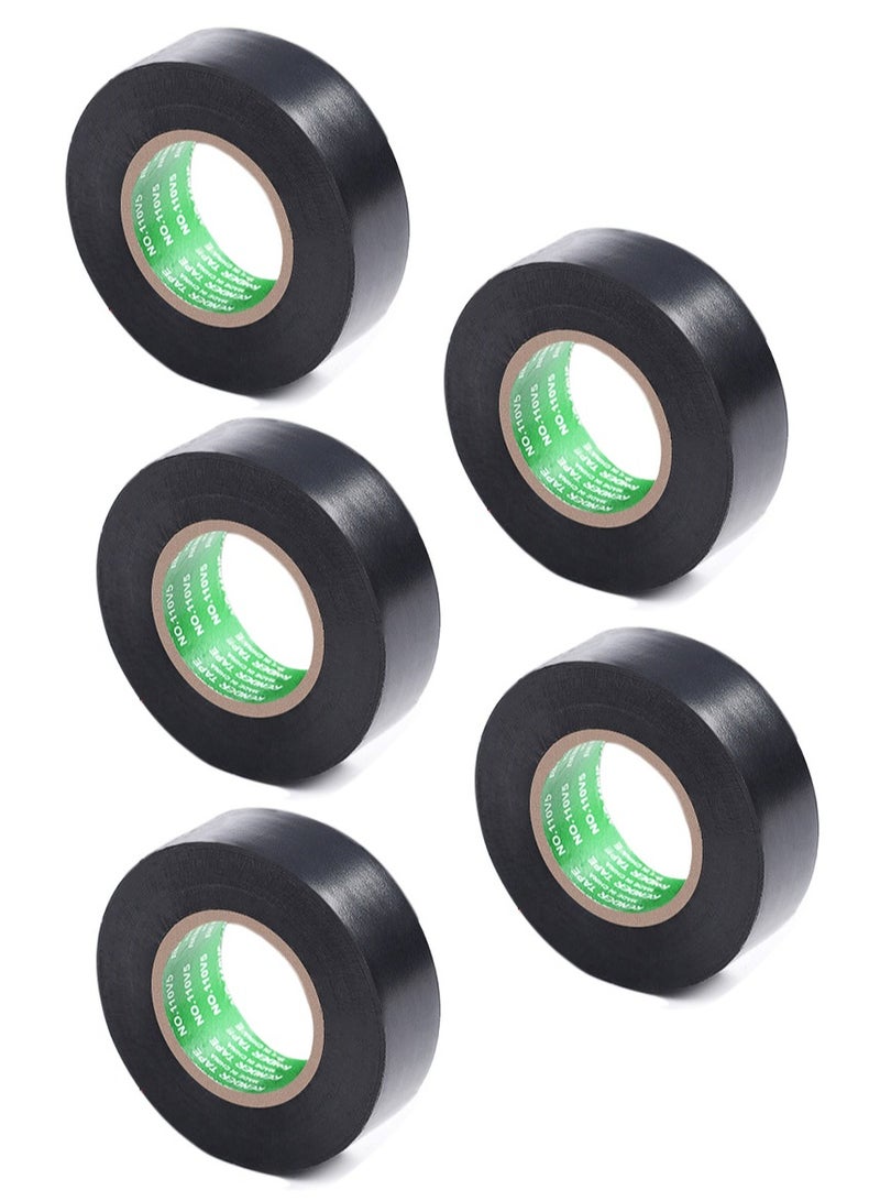 RENDER Electric Tape - Professional Grade - 18mm x 20m - PVC Electrical Insulating Tape for All Weather - Waterproof - Home Improvement Electrical Equipment (Black 5 Roll)  - Image 1