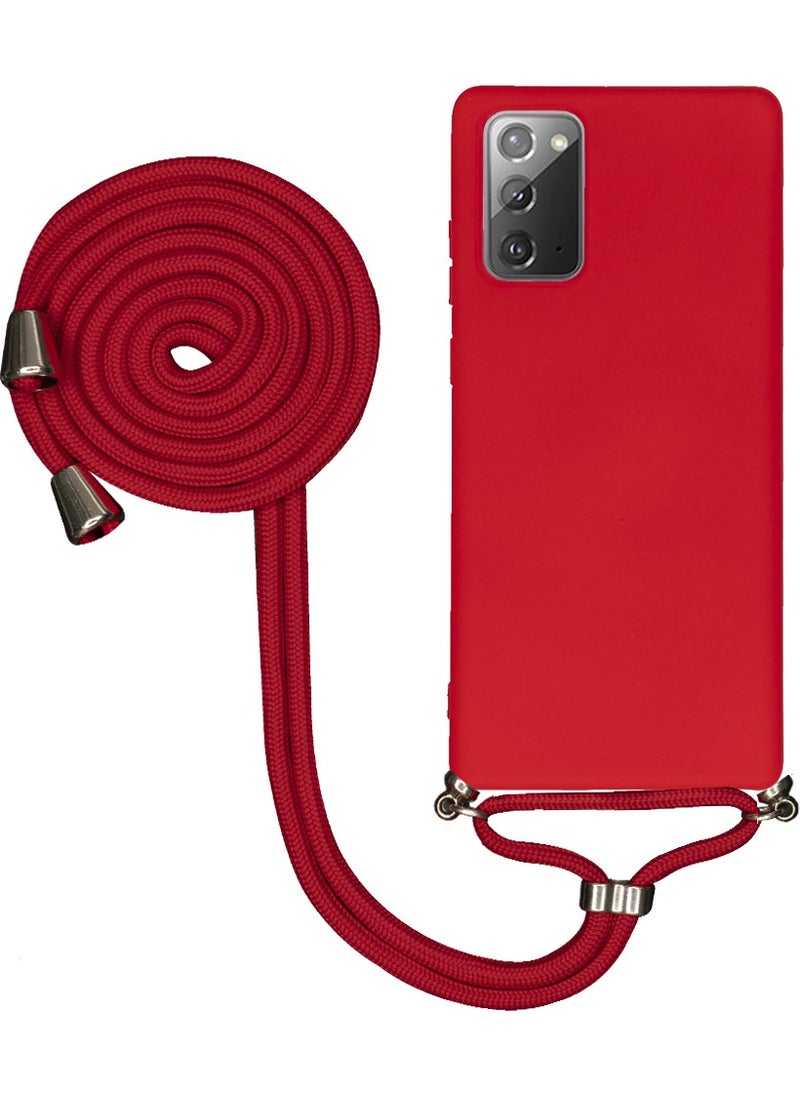 TahTicMer Samsung Galaxy S20 G980 Compatible Case Silicone Neck Strap Rope Launch Cover Colorful Tpu 