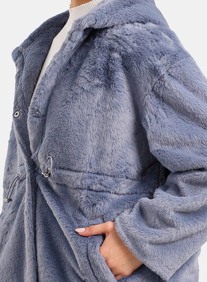 Clue Hooded Faux Fur Coat - Image 5