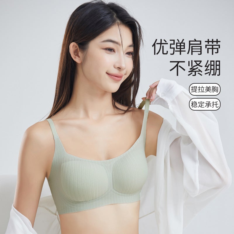 Cool Sense Traceless Underwear Women'S Summer Thin Large Chest Small Chest Traceless Ultra-Thin Pull-Up Anti-Sagging Non-Rimless Bra - Image 4
