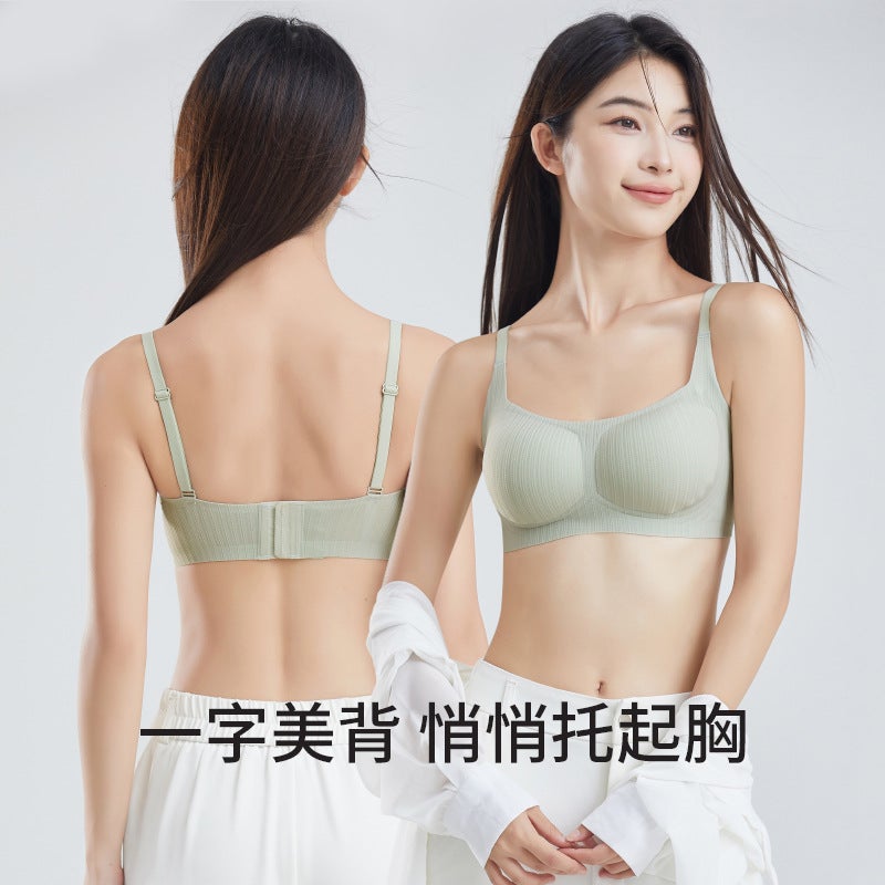 Cool Sense Traceless Underwear Women'S Summer Thin Large Chest Small Chest Traceless Ultra-Thin Pull-Up Anti-Sagging Non-Rimless Bra - Image 3