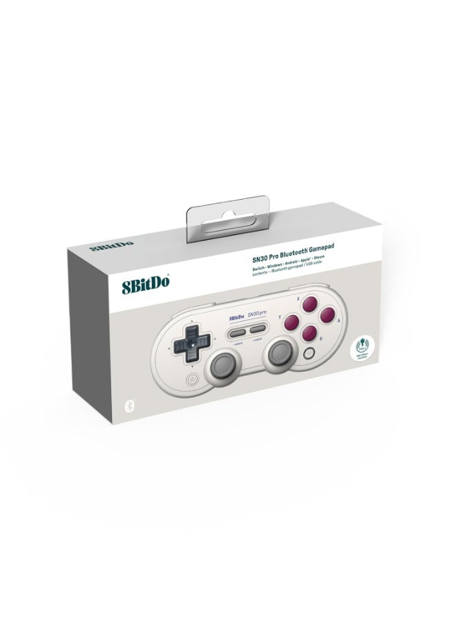 8BitDo SN30 Pro Bluetooth Controller with Hall Effect Joysticks, Rumble Vibration, and Turbo Function, Compatible with Switch/Switch 2, PC, macOS, Android, Steam Deck & Raspberry Pi (G Classic) - Image 4