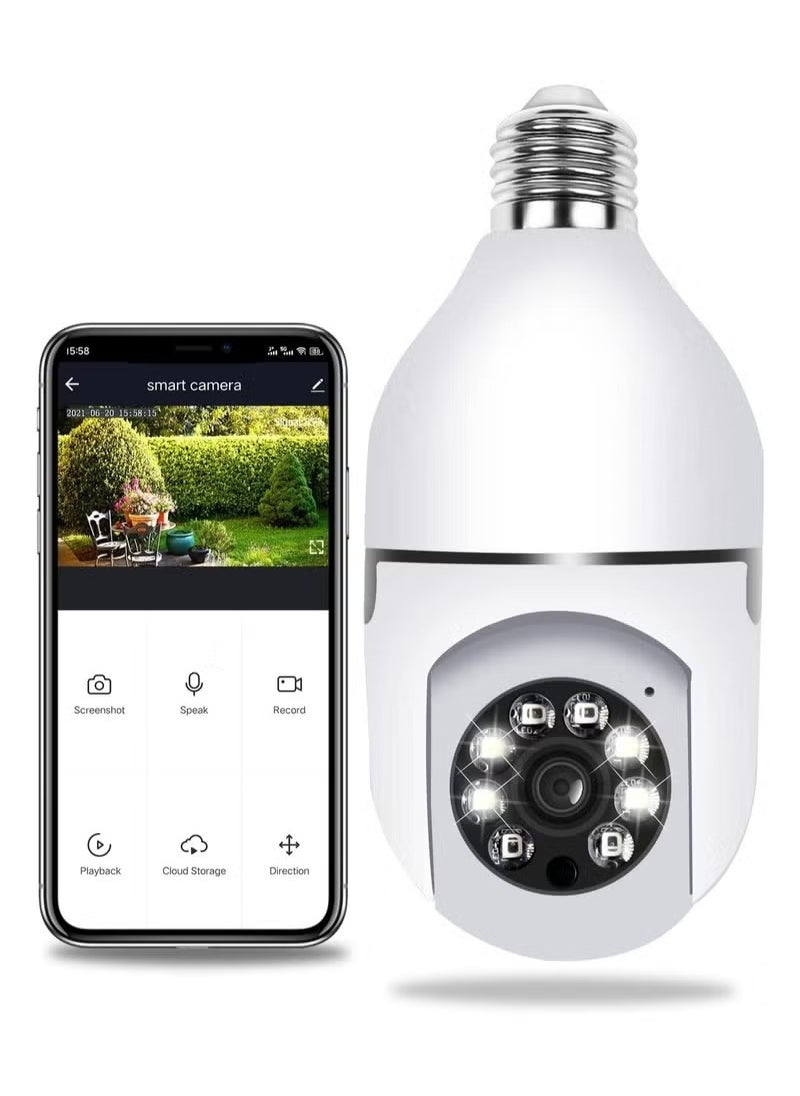 360 Degree Security Cameras Wireless Outdoor, 2.4GHz & 5G WiFi Light Bulb Camera, 1080p Wireless Cameras for Home Security, Indoor Security Camera System, Motion Detection