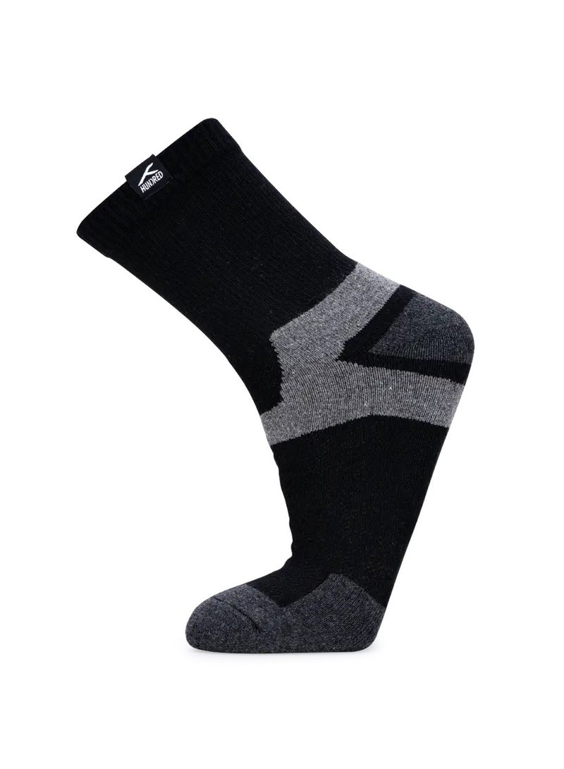 HUNDRED Men'S Sports Socks - Quarter (Dark Grey/Black) (Hbas-3M057-3) - Image 1