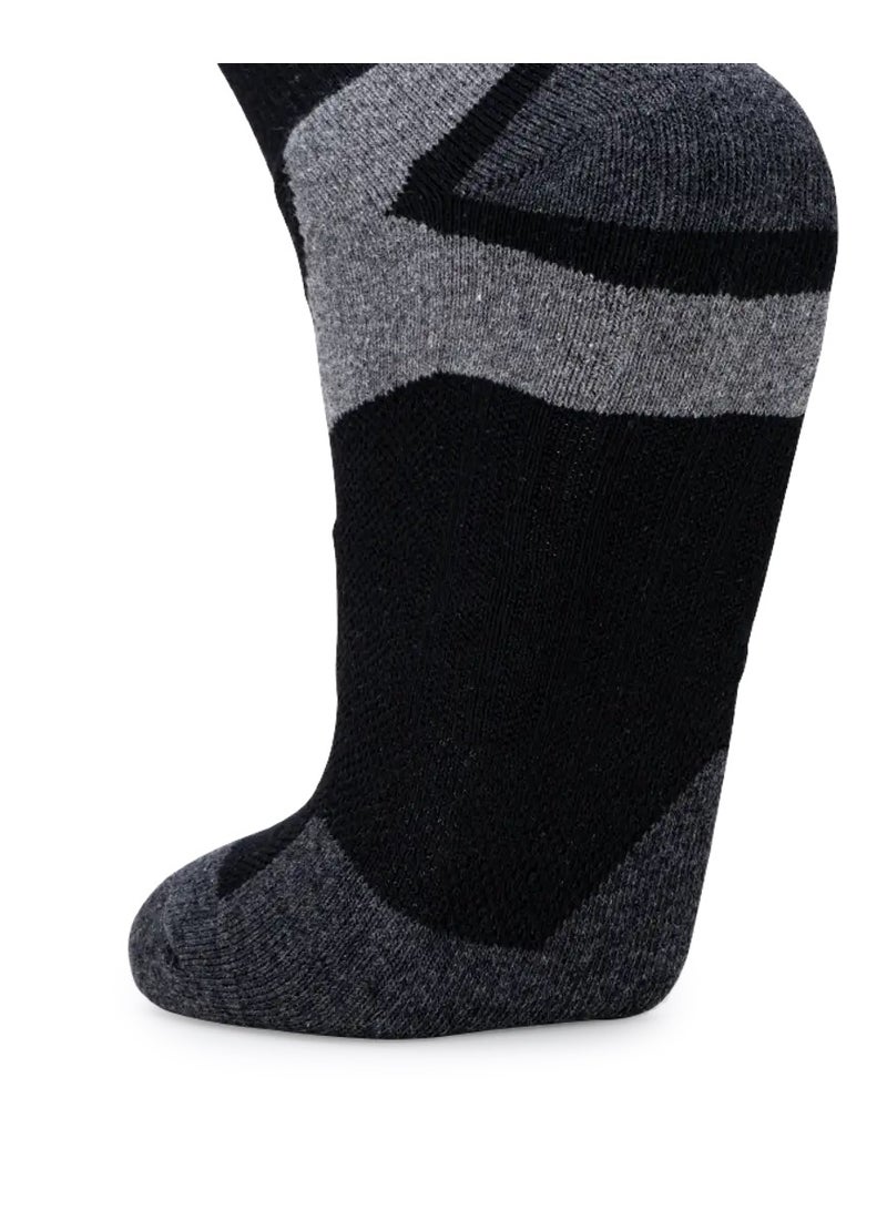 HUNDRED Men'S Sports Socks - Quarter (Dark Grey/Black) (Hbas-3M057-3) - Image 2