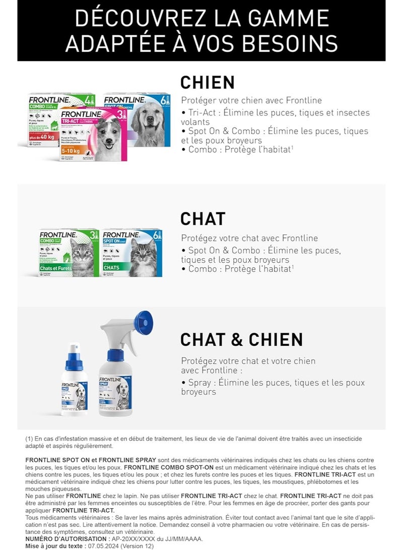 FRONTLINE Pump Spray 0.5ml - Dog & Cat Parasite - Flea & Tick Repellent, Tick Repellent - Emergency Treatment for Massive Flea & Tick Infestation - For Dogs & Cats -5Kg - 100ml - Image 3