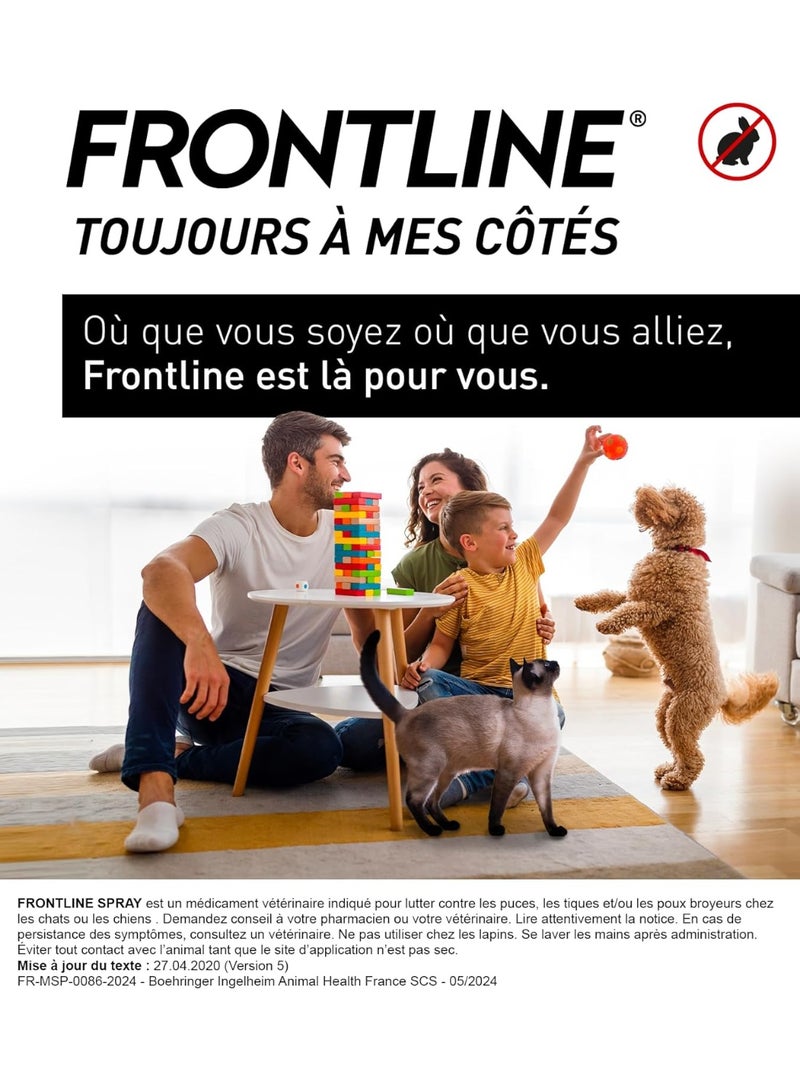 FRONTLINE Pump Spray 0.5ml - Dog & Cat Parasite - Flea & Tick Repellent, Tick Repellent - Emergency Treatment for Massive Flea & Tick Infestation - For Dogs & Cats -5Kg - 100ml - Image 2