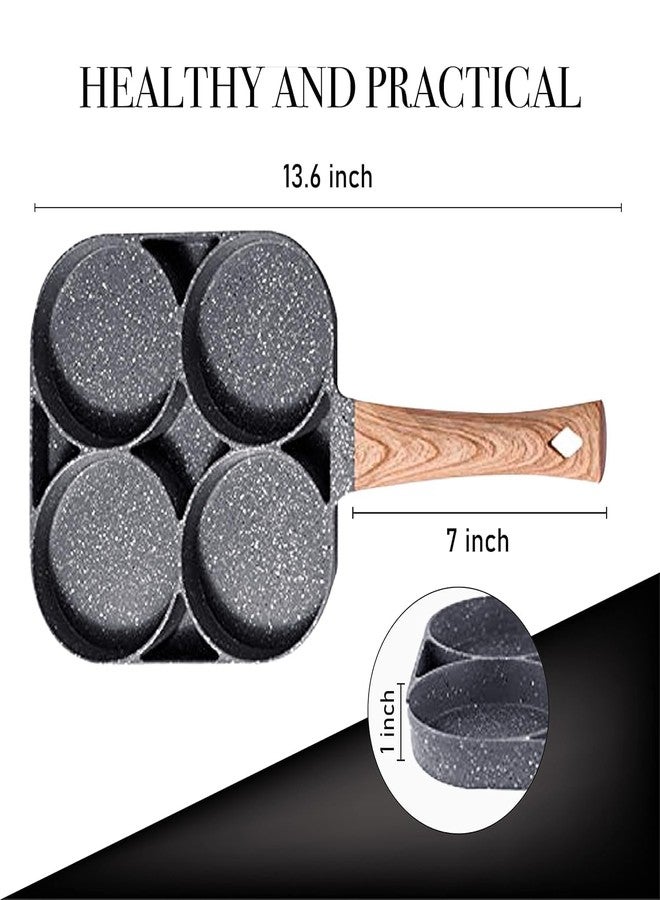 VishBin 4 in 1 Frying Pan with Detachable Wooden Handle,Multi Purpose Frying pan for Omelet uttapam idli Burger Poached Egg Kitchen Breakfast (1 pcs/Multicolor) - Image 2