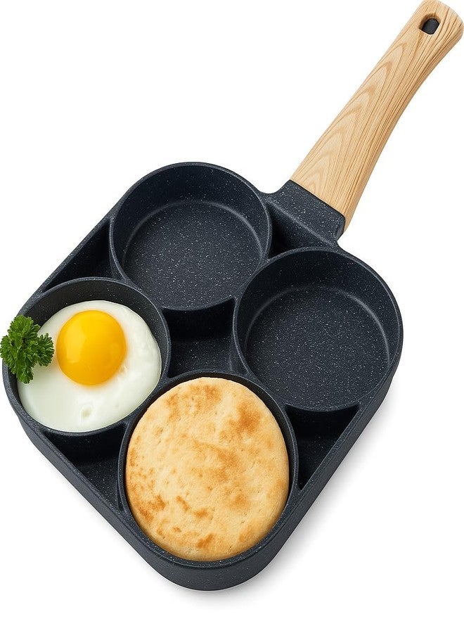 VishBin 4 in 1 Frying Pan with Detachable Wooden Handle,Multi Purpose Frying pan for Omelet uttapam idli Burger Poached Egg Kitchen Breakfast (1 pcs/Multicolor) - Image 1