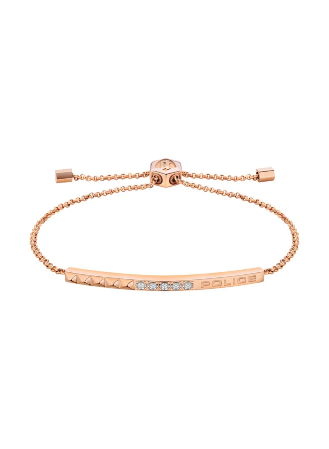 بوليس Tazia Rose Gold Bracelet with Crystals & Pyramid Charm for Women's