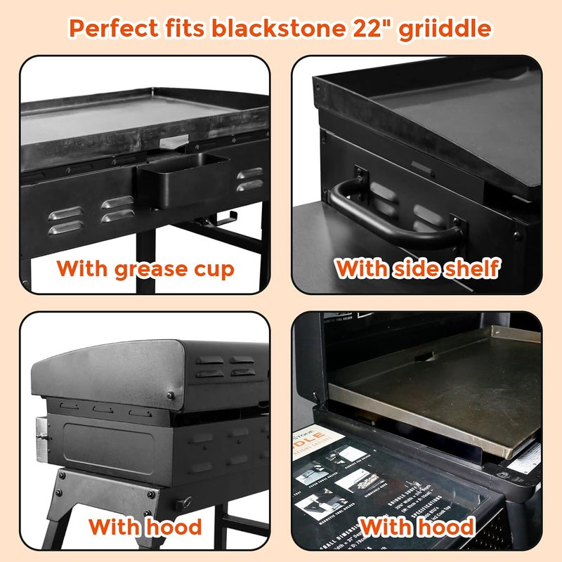 Utheer Wind Screen for Blackstone 22" Griddle, Magnetic Wind Guard for Blackstone Griddle Accessories 22 inch, Fits Griddle with Rear Grease Cup, Hood and Side Shelf, for Blackstone Grill Accessories - Image 2